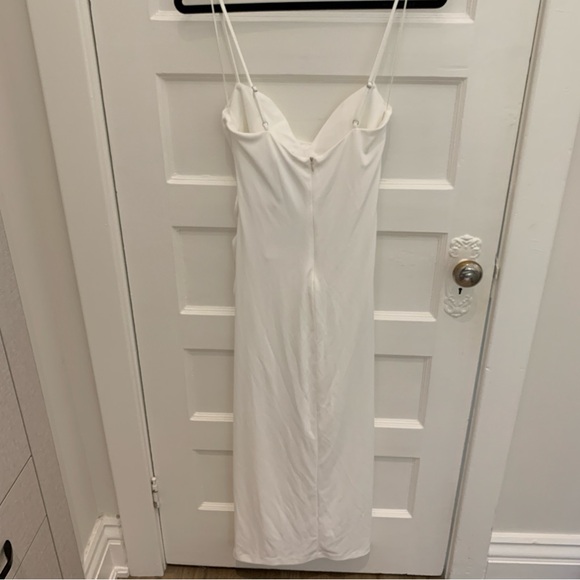 Zara White Rushed Midi Dress, Size M - Picture 11 of 12